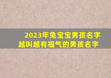 2023年兔宝宝男孩名字 越叫越有福气的男孩名字